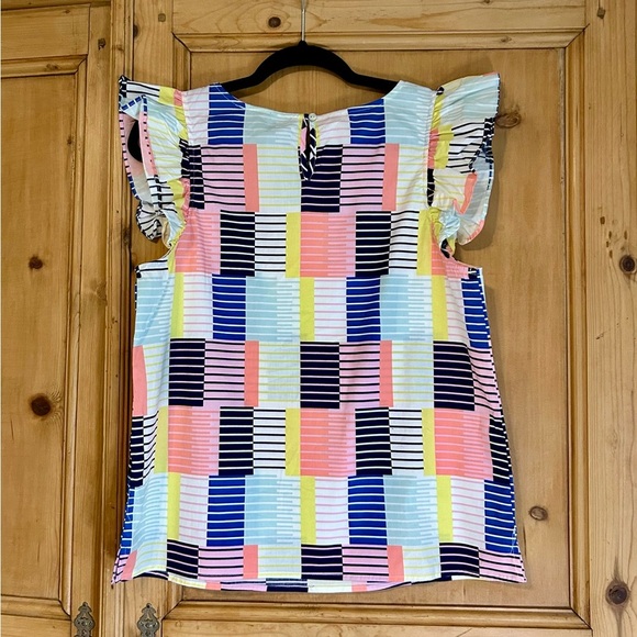 Michelle McDowell Printed Tank with Ruffles Size L Cotton Blend - Picture 2 of 5